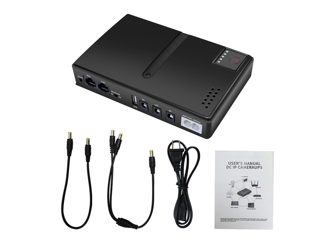 MARCA ups 10400mah 36w com 6 saídas usb 5v dc 9v 12v poe 15v 24v