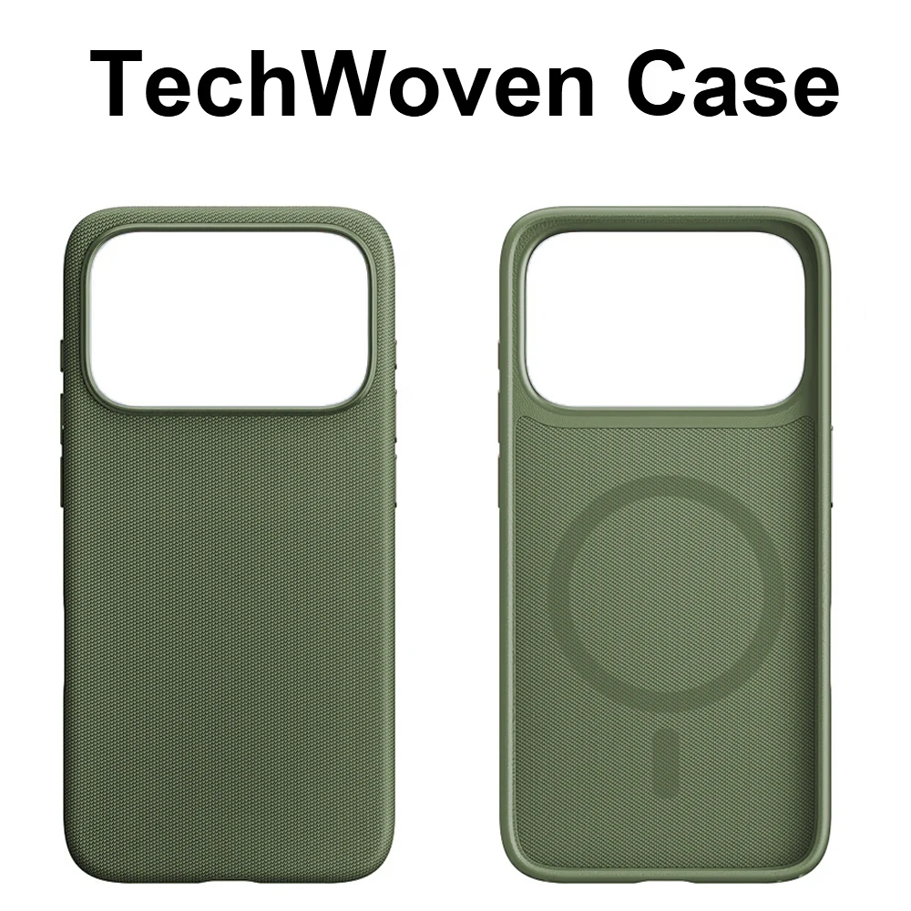 Capa Protetora Magnética Trançada (verde Claro) Para Iphone 17 Pro Max, Compatível Com Carregamento Sem Fio Magsafe.