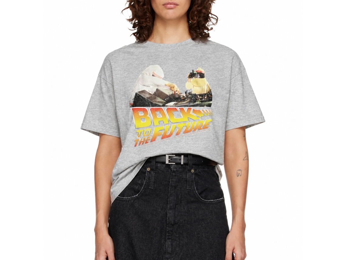 Rockinstone Back To The Future Movie Working Heather Gray Adult T-shirt Size:l