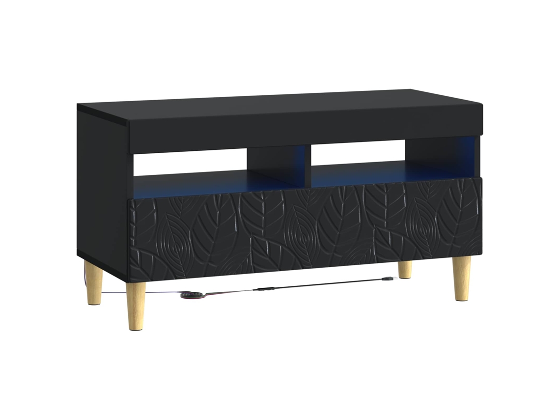 Vidaxl Gabinete De Tv Led Preto Derivados De Madeira