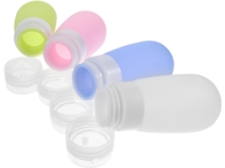 Conjunto De 4 Frascos De Viagem Leves De Silicone De 80ml, Frascos Flexíveis.