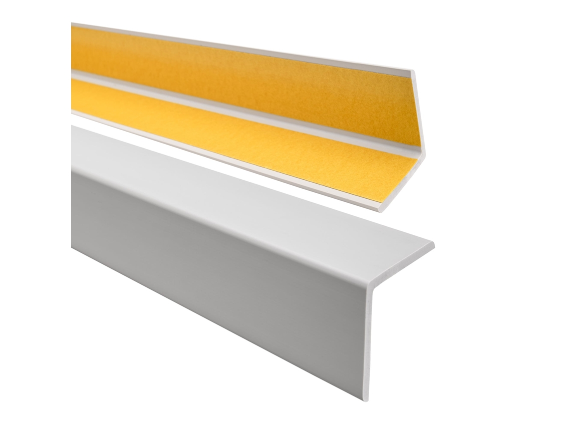 Perfil Angular Autoadesivo Quest Pvc 27x27 Mm, L-form, Cinza Claro, 110 Cm