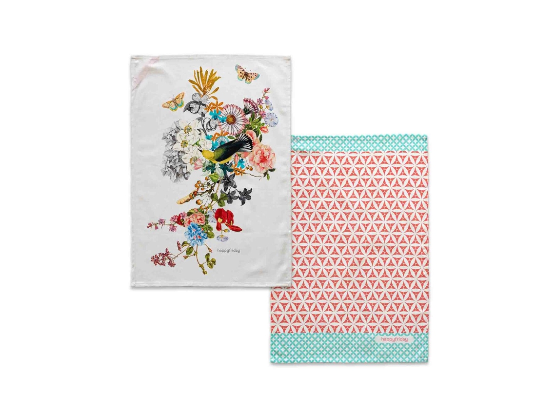 Pano de Cozinha HAPPYFRIDAY Floral Branch Multicolor