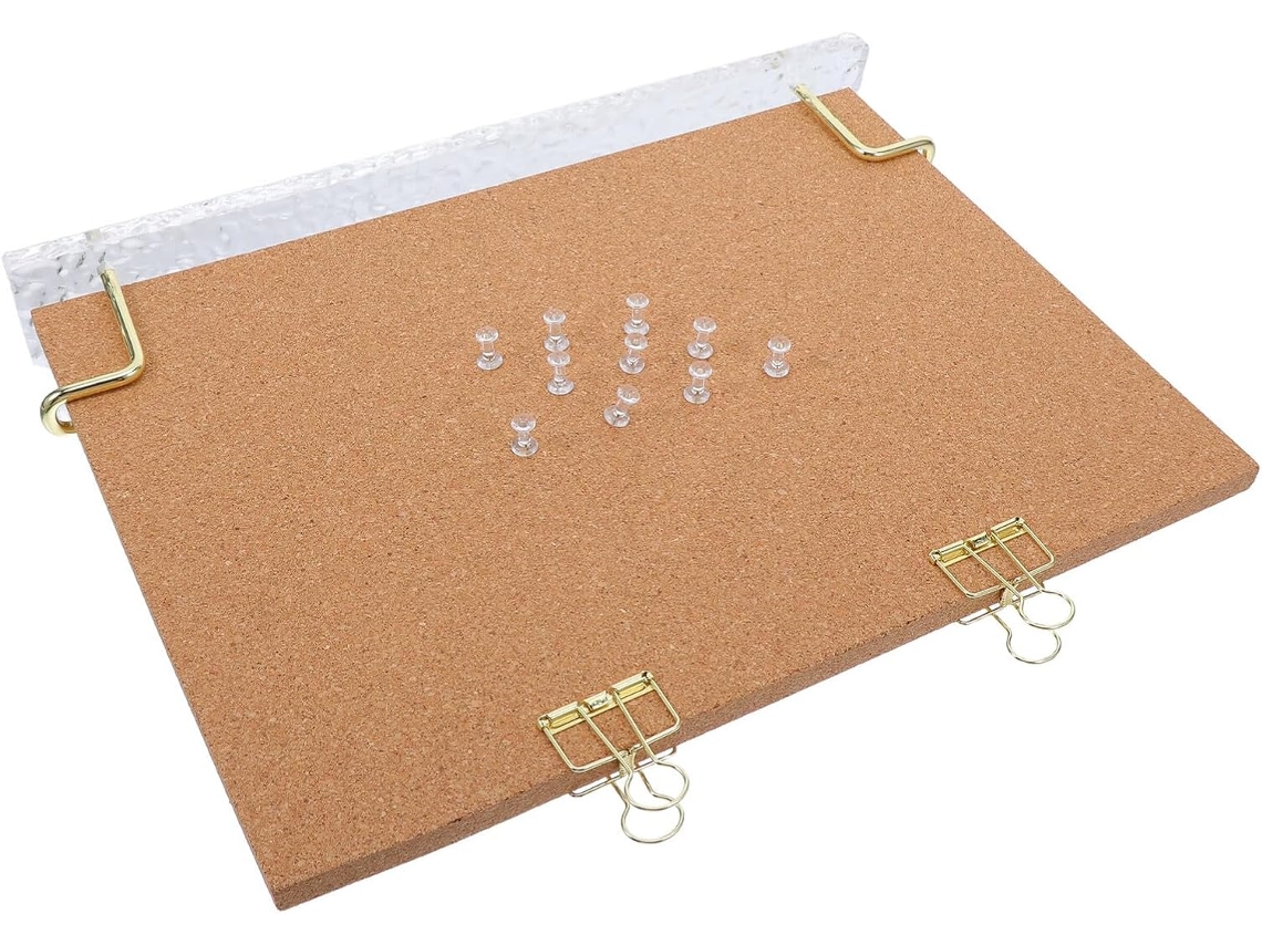 Quadro De Cortiça Vertical Com Fundo Em Acrílico Transparente – 1 Painel De 22 X 15 Cm Em Cortiça Na