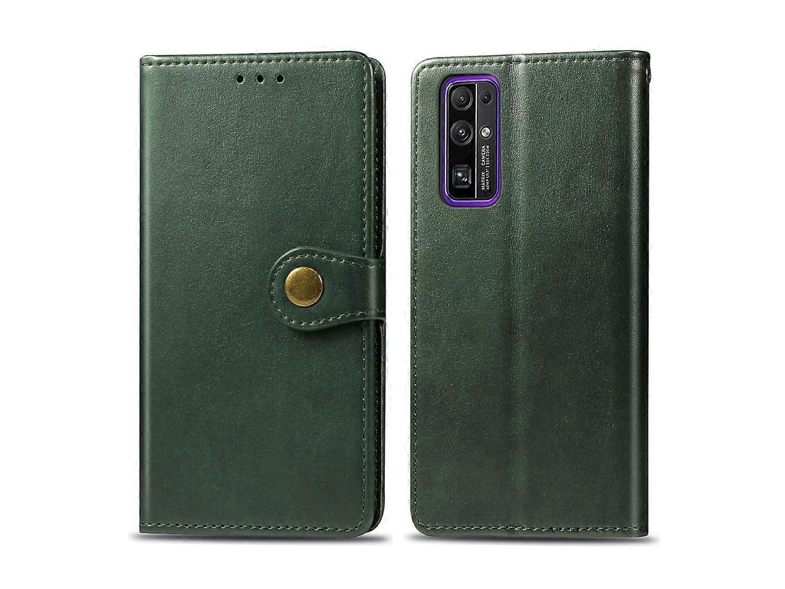 Capa De Celular Retrô Em Couro Liso Com Fivela, Cordão, Porta-retratos, Compartimento Para Cartões, Função Carteira E Suporte Para Huawei Honor 30s.