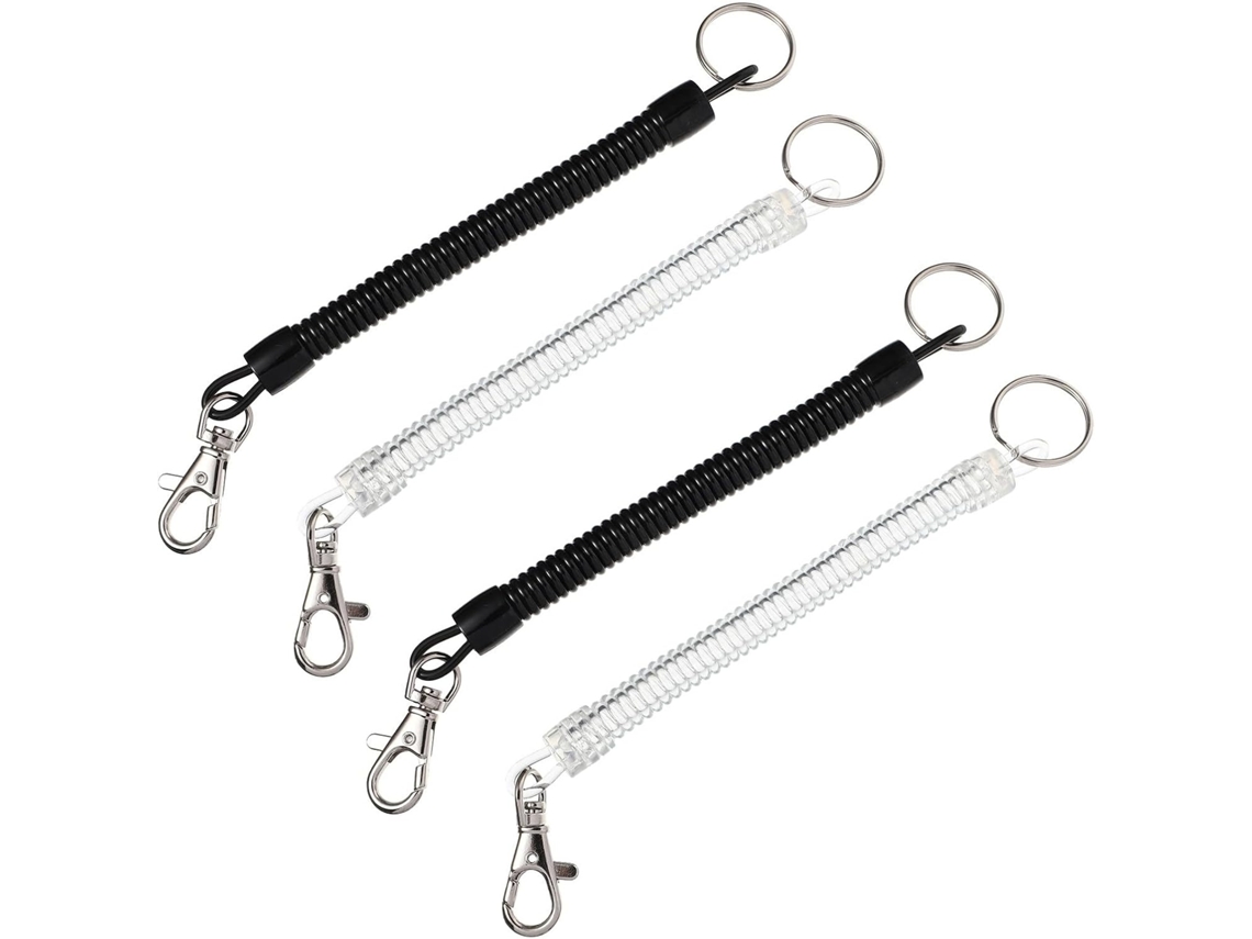 Lurelia Chaveiro Retrátil Com Cordão Com Chaveiro Em Liga Metálica E Plástico 4 Cordões Para Escritório E Escola