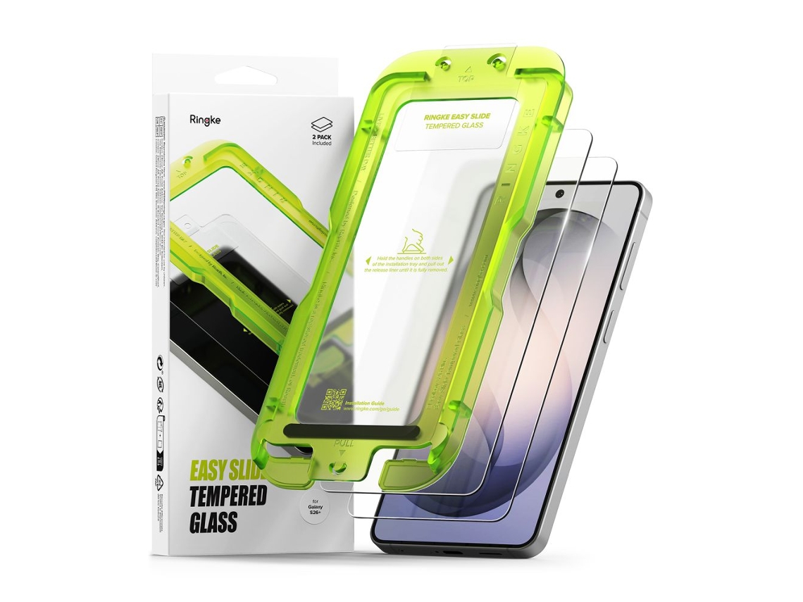 Película De Vidro Temperado Ringke Easy Slide (pacote Com 2) Para Samsung Galaxy S26 Plus Transparente