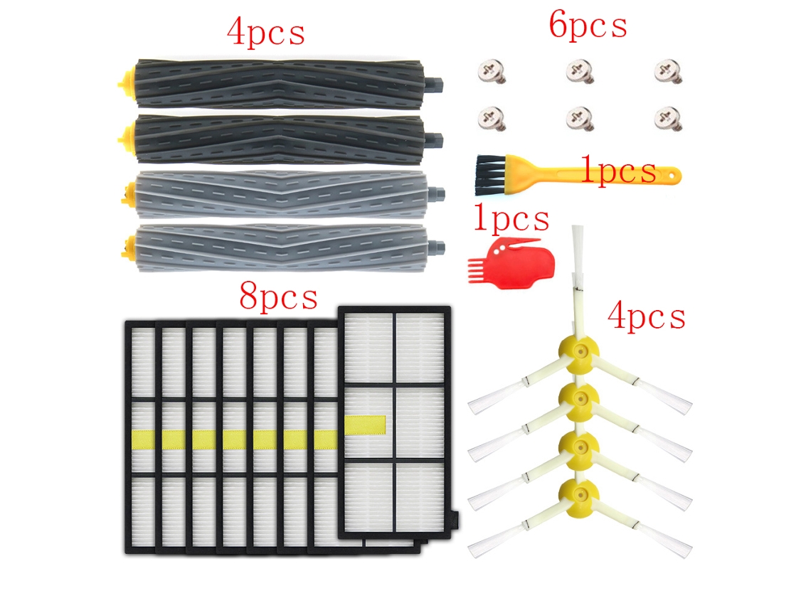 Para Irobot Roomba Peças Kit Série 800 860 865 866 870 871 880 885 886 890 900 960 966 980 - Escovas E Filtros