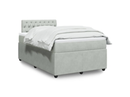 Vidaxl Cama Boxspring Com Colchão 120x190 Cm Veludo Cinzento-claro