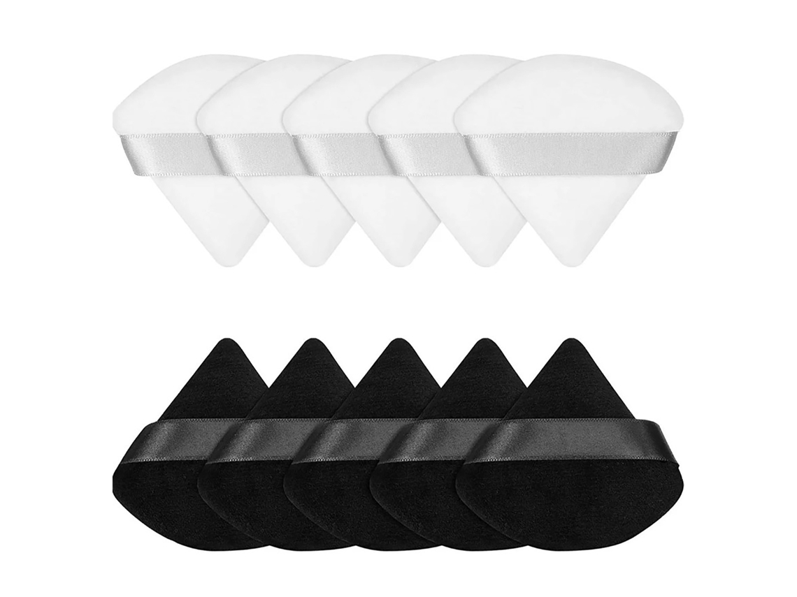 10pcs Esponjas Triangulares De Maquiagem Para Pó Cosmético - Macia, Reutilizável E Portátil