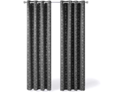 Cortina Blackout Térmica, Para Quarto, Ilhós, Lavável, Conjunto 2 Peças, 140 X 260 Cm, Cinza Claro