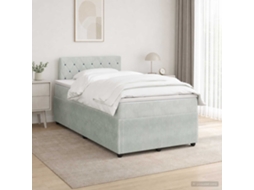 Vidaxl Cama Box Spring Com Colchão Cinzento-claro 120 X 200 Cm Veludo