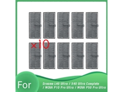 Conjunto De 10 Filtros Para Aspirador Robô Dreame L40 Ultra / X40 Ultra Complete / Mova P10 Pro Ultra / Mova P50 Pro Ultra.