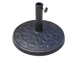 Base Para Chapéu De Sol Redonda Resina E Aço Cor Preto E Bronze Ø44x34cm Outsunny