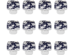 Puxadores Quadrados Para Armários De Cozinha, Puxadores Para Gavetas De Cômoda, 12 Peças, Estampa Floral Azul, Puxadores