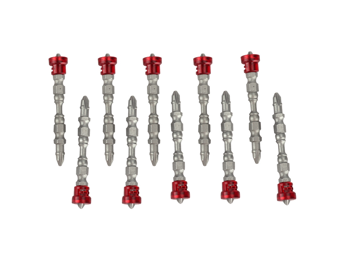 10pcs Bits Parafusadeira Magnética Dupla Cabeça Cruzada Acessórios Parafusadeira Elétrica Prata