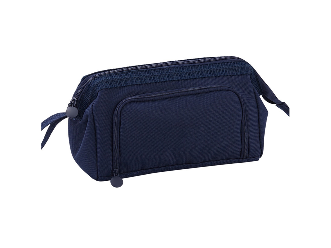 Estuche De Lapices Para Niños De Gran Capacidad Doble Capa Con Cremallera Azul Marino