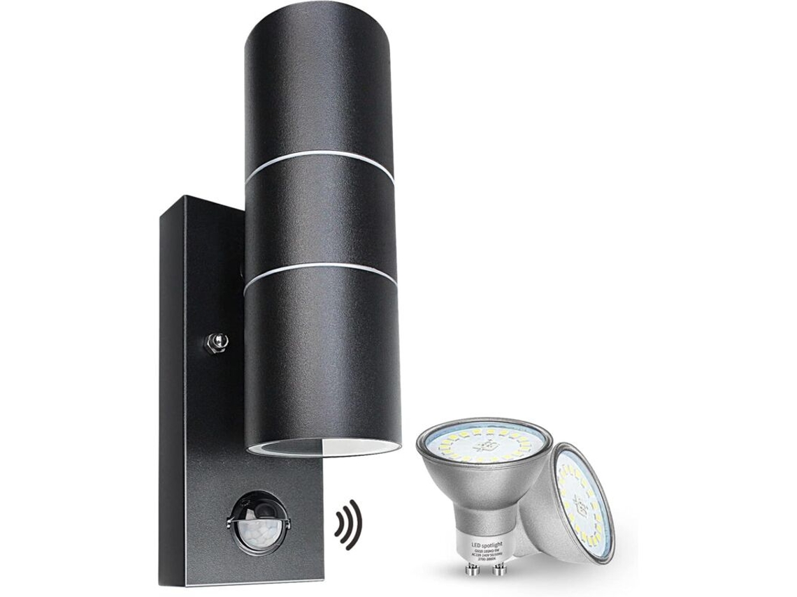 Luminária de Parede Externa com Sensor de Movimento Pir Led na Cor Pre OEM