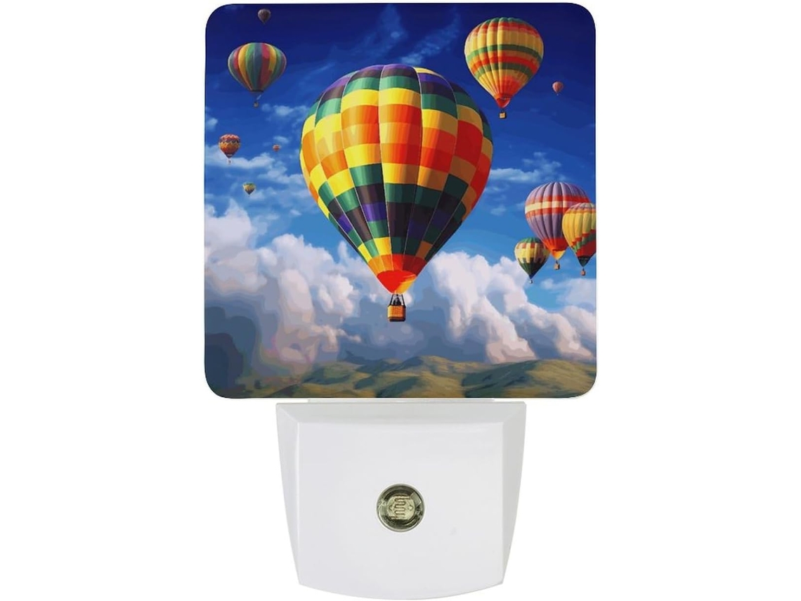 Luminárias Noturnas De Parede Com Plugue, Balões De Ar Quente, Luzes Noturnas De Led Com Sensor, Luz Noturna Branca