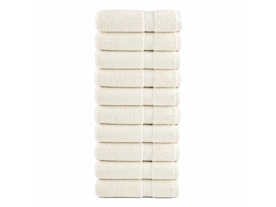 Vidaxl Toalhas De Mãos Premium Solund 10 Pcs 50x100 Cm 600 Gsm Creme