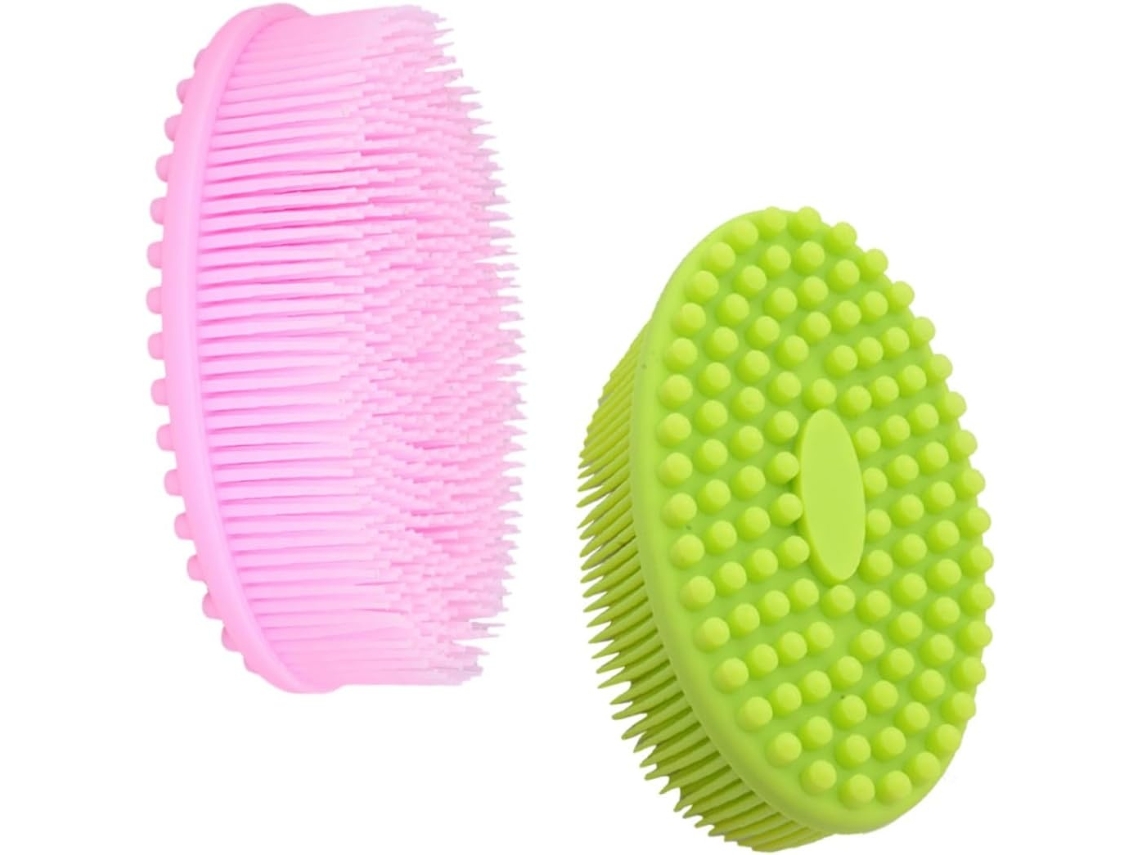 Lurelia Kit De 2 Escovas De Banho Para Bebé De Cuidado Corporal, Massagem Suave E Cor Rosa E Verde, Uso Diário