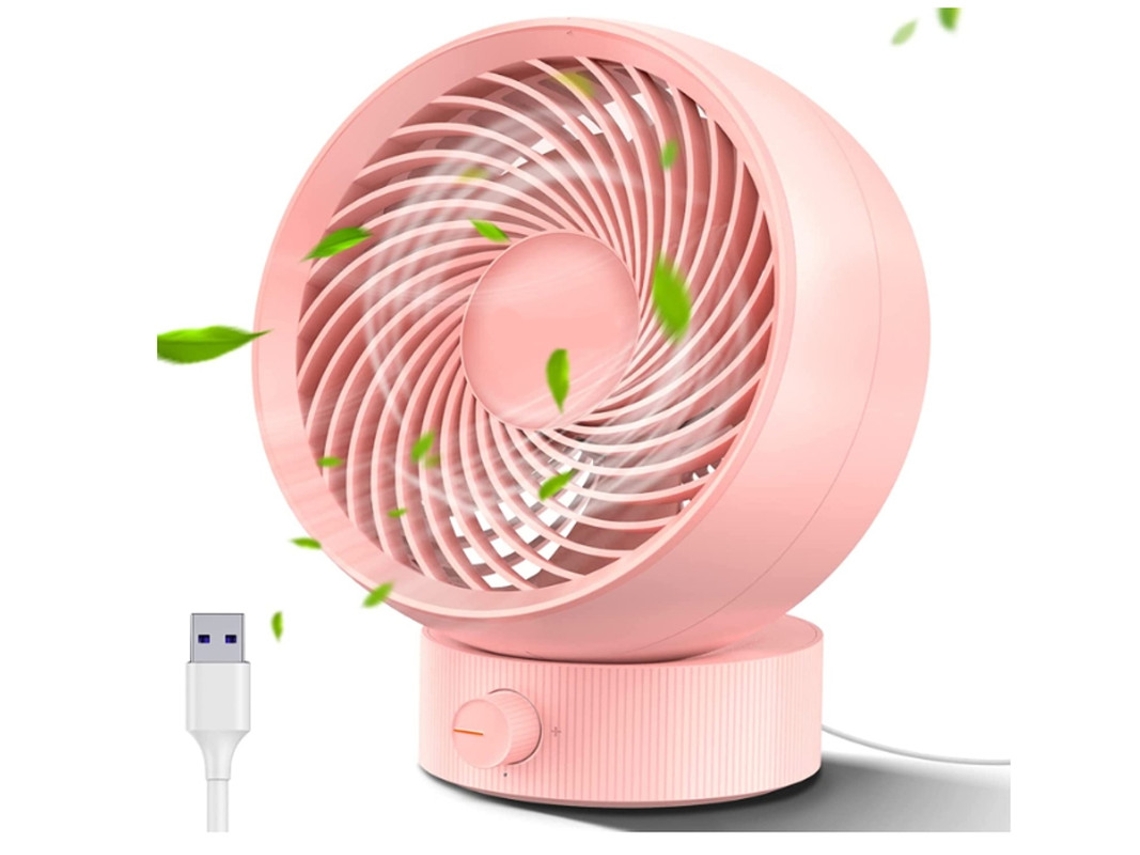 Ventilador de mesa, ventilador de mesa usb, ventilador de mesa silencioso, operação silenciosa, para quarto de escritório em casa Yizhood (rosa)