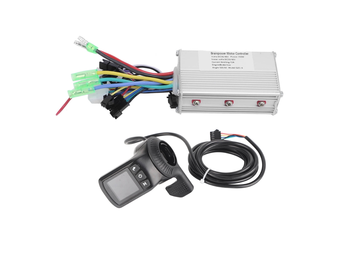 Controlador de motor brushless 350w 36v 48v com mando de polegar e painel LCD GZ3 para bicicleta e patinete