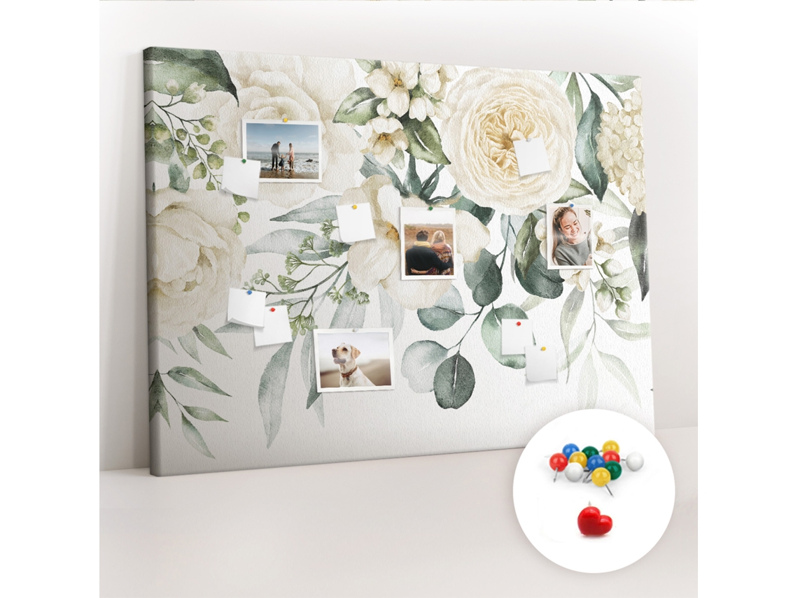Lousa De Cortiça Flores Para O Quarto Das Crianças Espelharte (140x100 Cm)