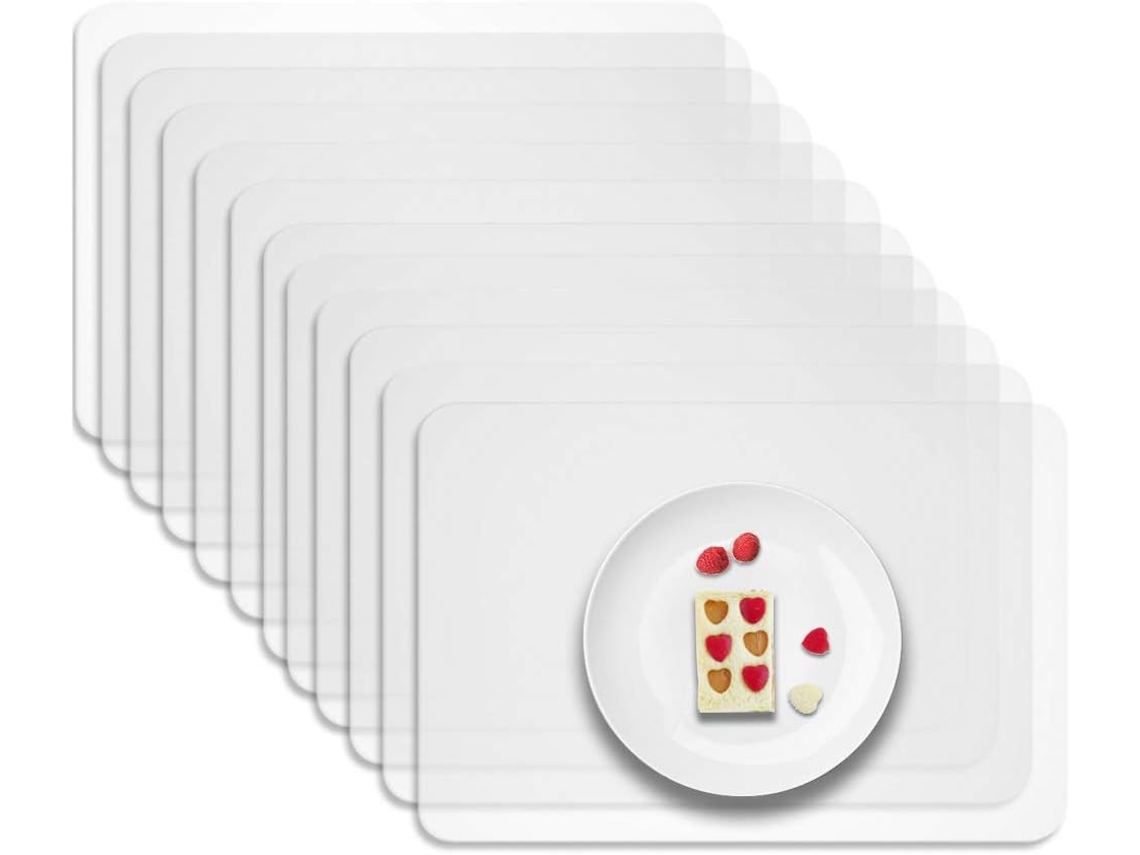 Jogo de Mesa Conjunto de 12 Jogos de Mesa Transparentes e Laváveis NEVEANCE