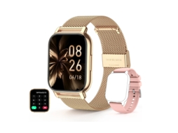 Smartwatch YIZHOOD Te797 Conexão com Um Clique Entre Sistemas Android e Ios Ouro