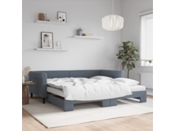 Vidaxl Sofá-cama C/ Gavetão/colchões 100x200 Cm Veludo Cinzento-escuro
