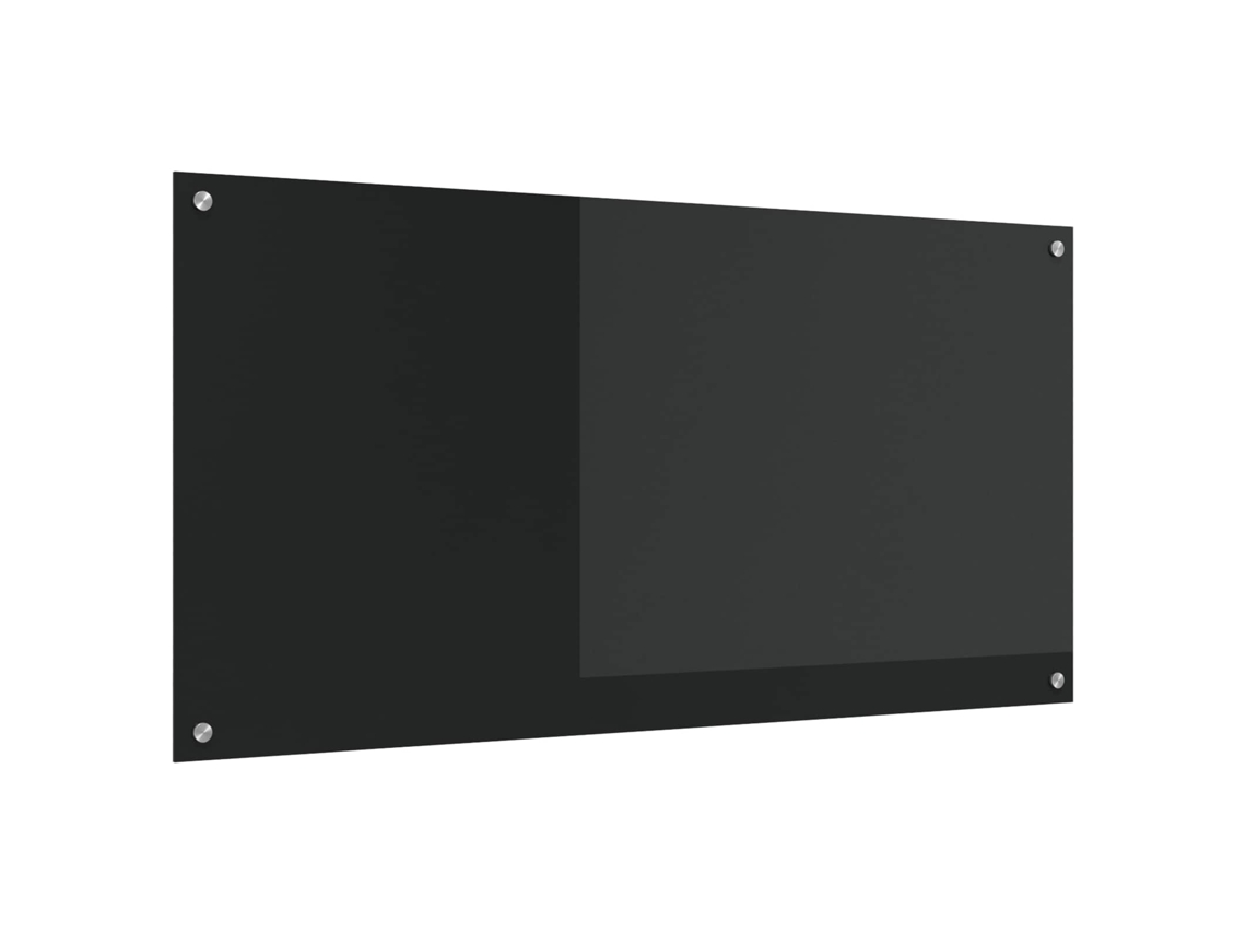 Vidaxl Painel De Cozinha Preto 120 X 60 Cm Vidro Temperado