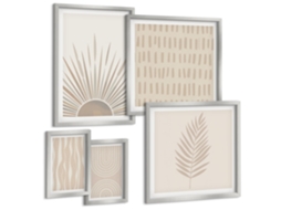 Conjunto De Pinturas Decorações Estilosas Natureza Geometria Espelharte (5 Peças)