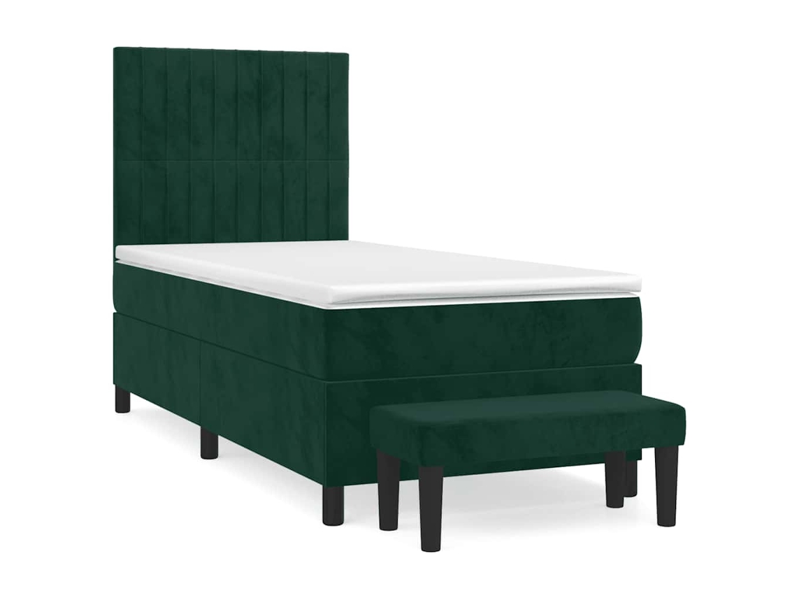 Box Spring Bed, Box Spring Beds Vidaxl Verde Veludo (90 X 190 Cm)