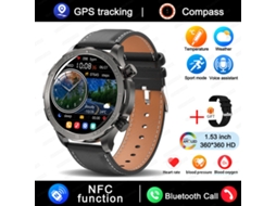 (preto/marrom) Smartwatch, Equipado Com Tela Hd De 1,53 Polegadas, Gps, Nfc E Capacidade De Fazer Chamadas.