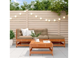 Vidaxl Conjunto de Lounge de Jardim 4 Pcs Castanho Encerado