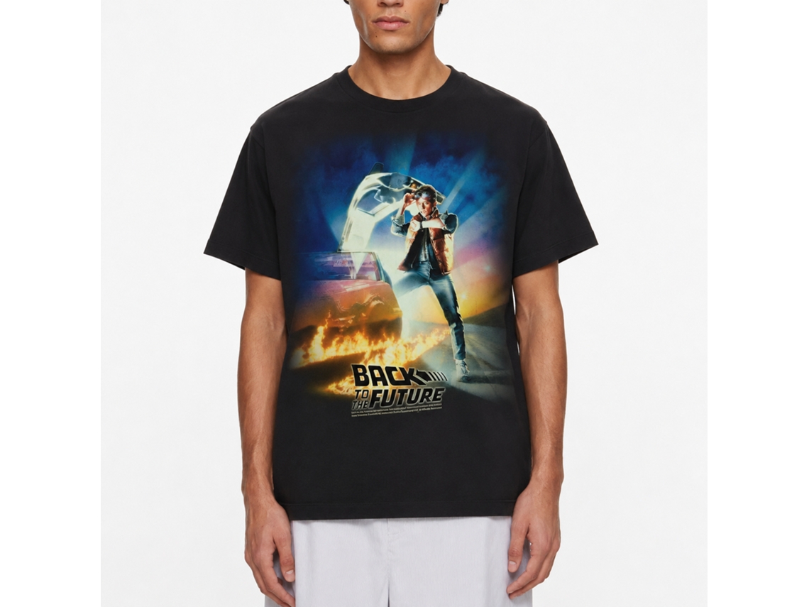 Rockinstone Back To The Future Movie Btf Poster Black Adult T-shirt Size:l