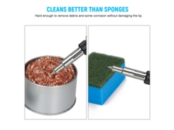 Laxiscreed Limpador De Pontas De Soldar Em Aço Inoxidável Com Esponja E Suporte Para Soldadura Eficiente