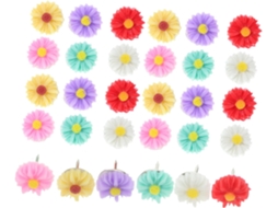 Criativas Tachinhas Decorativas com Design de Margarida, 30 Unidades, em Ferro Niquelado, Ideal para Decoração de