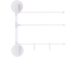 Suporte De Parede Para Toalhas Com Adesivo, Sem Furos, Para Banheiro, Organizador De Prateleiras Azul A Branco, 3 Camadas