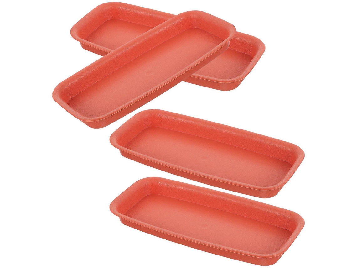 Conjunto De 4 Bandejas De Vaso Retangular, Plástico, Antifugas Para Interior E Exterior