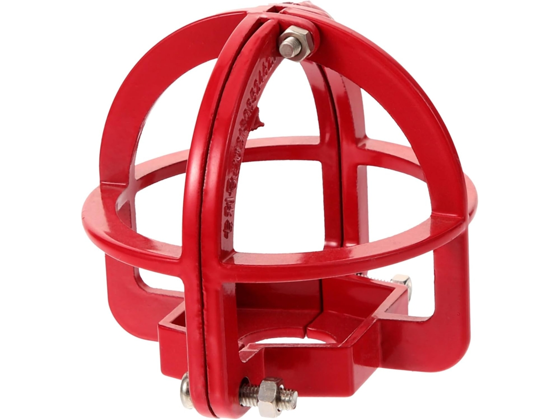 Capa Protetora Completa Em Metal Vermelho Para Cabeçote De Sprinkler De Incêndio