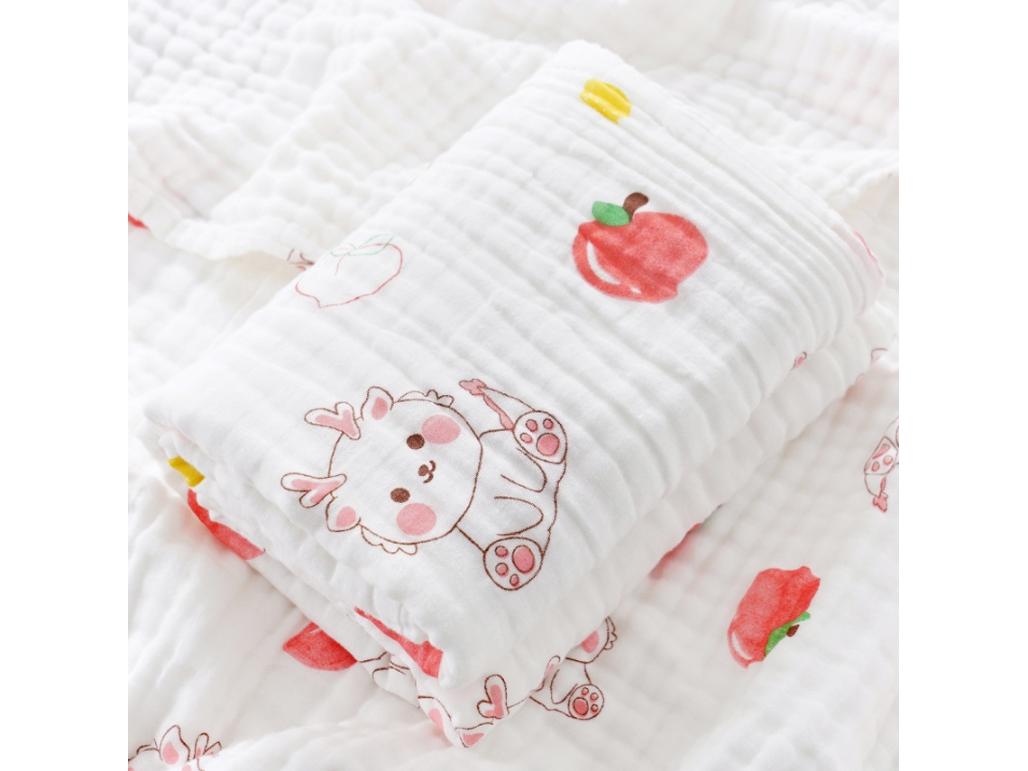 Toalha De Banho Para Bebê, Tecido De Algodão Extra Macio Com 6 Camadas, 100% Algodão Puro, 110cm X 110cm, Pequeno Dragão Vermelho Siurn