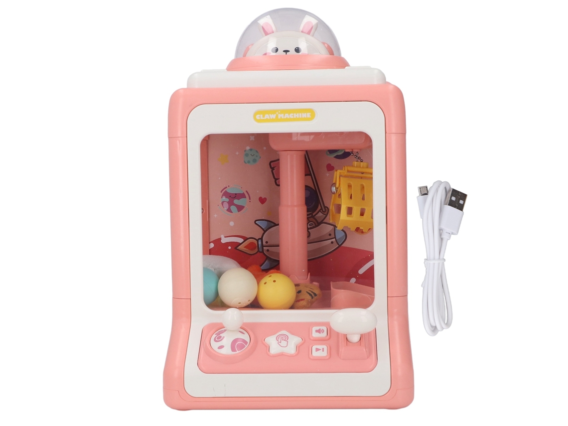 Ats máquina de Peluches Con Luz Y Música Conejo Patsrón Espacial Mini para Niños Color Rosa