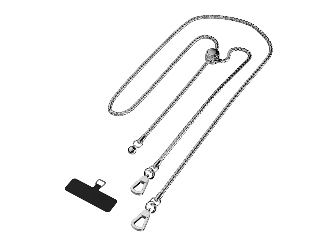 Lurelia Cordão Para Telemóvel Em Metal, Ajustável, Transversal, Cor Dourado/prateado