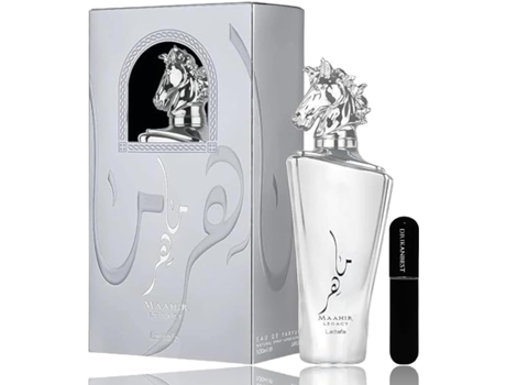 Perfume Maahir Legacy (Original) Eau de Parfum Unissex Brinde Atomizador DRIKANBEST Recarregável 5ml