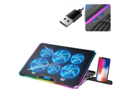 Suporte Cooler Gaming Ajustável Para 12 A 18 Polegadas Computador Refrigeração Com 6 Ventoinhas