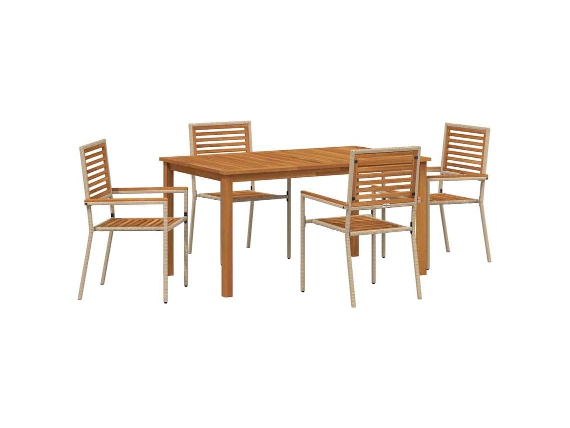 Maison Exclusive - Conjunto De Jantar Para Jardim 5 Pcs Bege
