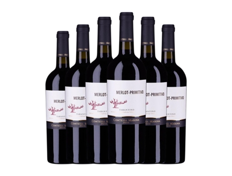 Vinho CONTESSA MARINA Primitivo Merlot Tarantino (0.75 L - 6 Unidades)