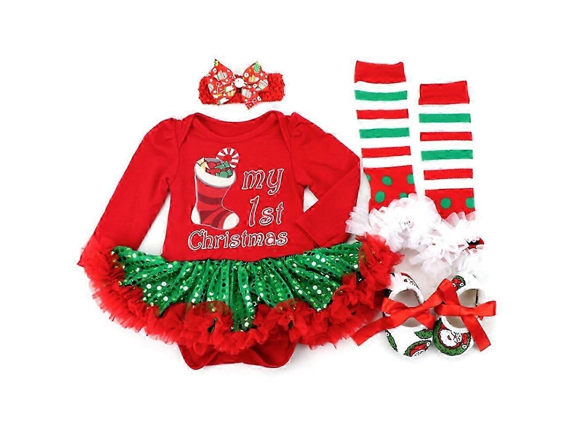 Conjunto De Roupas De Natal Para Bebê Menina Meu Primeiro Natal Presente Hengjian